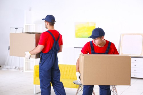 Student moving van near Chelsea residential streets