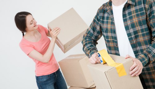 House removal team preparing a local move in Chelsea