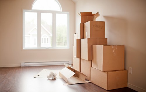 Moving truck and furniture handling during a Chelsea house removal