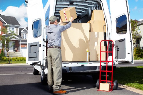 Furniture and boxes loaded into a moving van for a Chelsea job