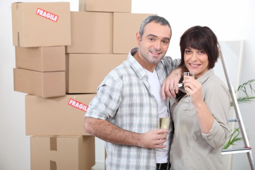 Organised packing setup for a flat or townhouse in Chelsea